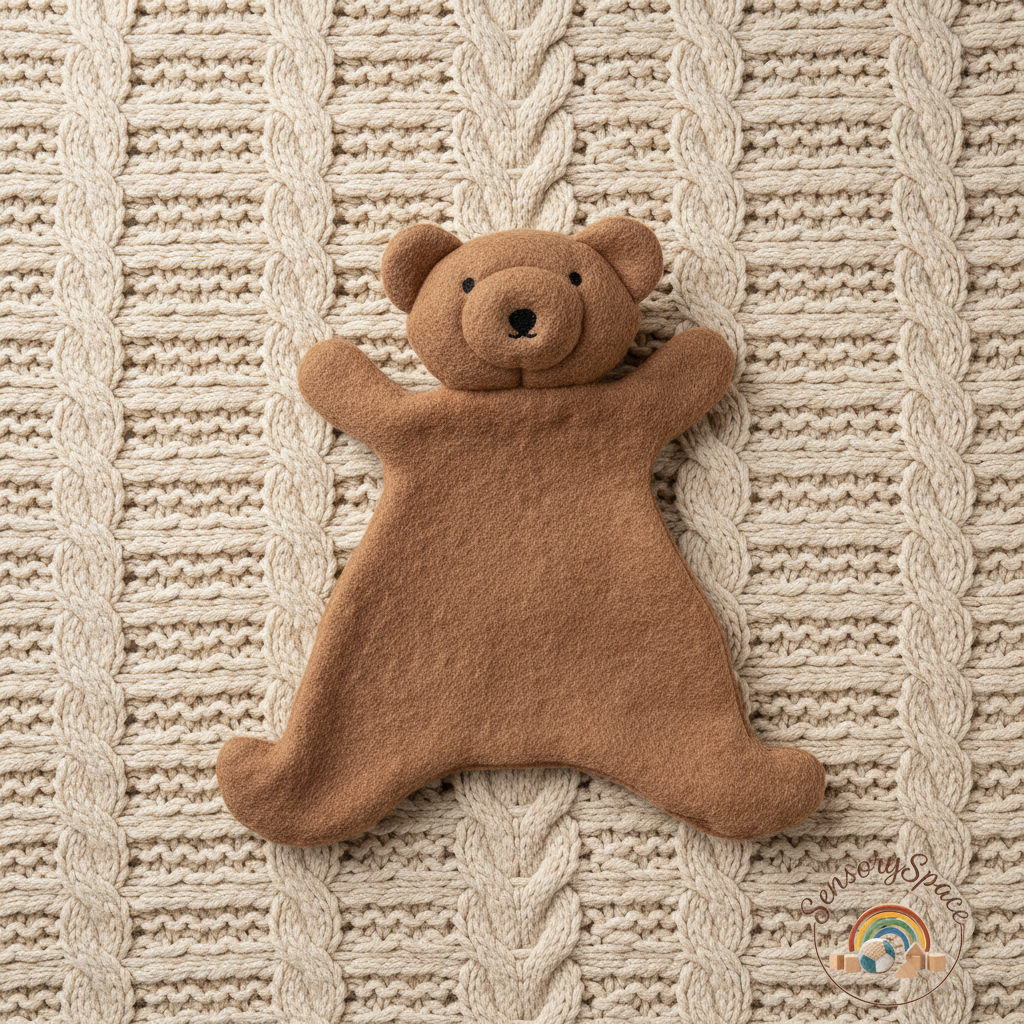 Khaki doll on knit