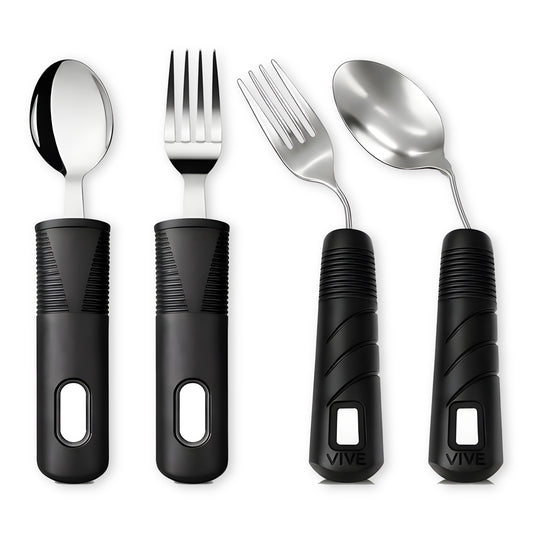 Non-Slip Grip Sensory Stainless Steel Utensil Set for Arthritis, Parkinsons & Tremors