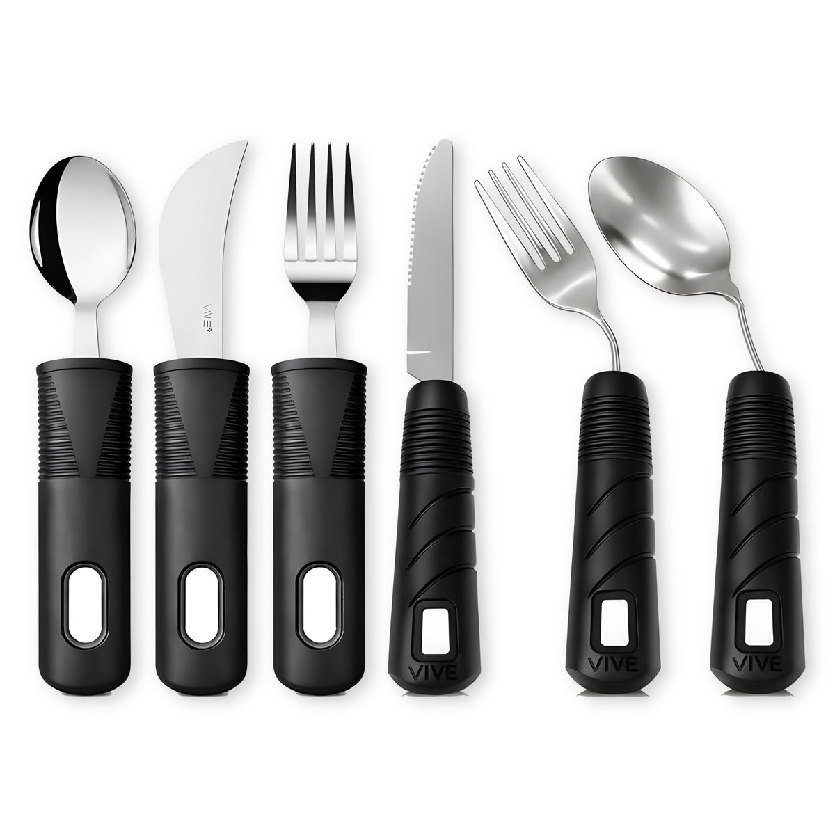 Non-Slip Grip Sensory Stainless Steel Utensil Set for Arthritis, Parkinsons & Tremors
