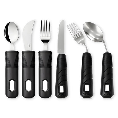 Non-Slip Grip Sensory Stainless Steel Utensil Set for Arthritis, Parkinsons & Tremors