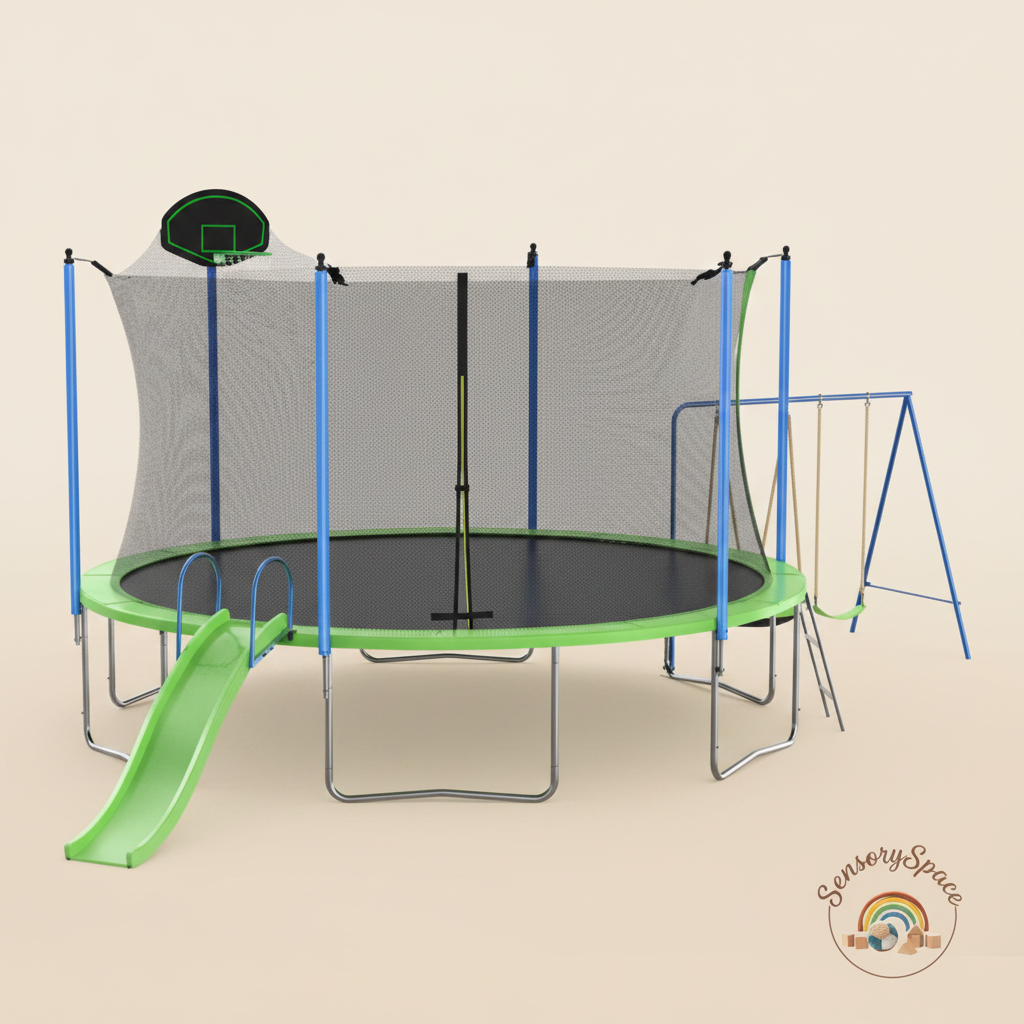 12FT Trampoline – Basketball Hoop