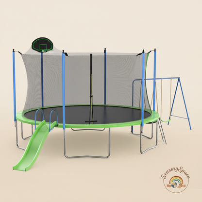 12FT Trampoline – Basketball Hoop