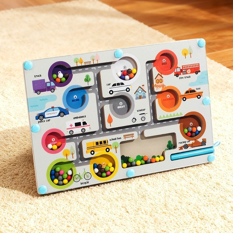 Boost Focus and Coordination with Sensory Wooden Magnetic Maze Bead Toy