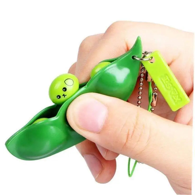 Edamame Pea Pod Sensory Fidget Keychains