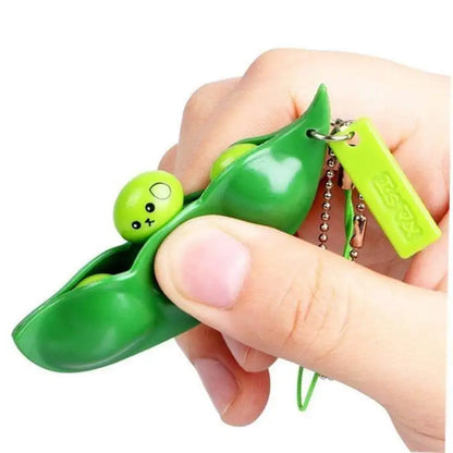 Edamame Pea Pod Sensory Fidget Keychains
