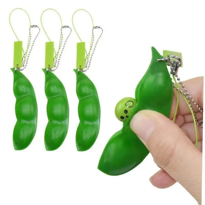 Edamame Pea Pod Sensory Fidget Keychains