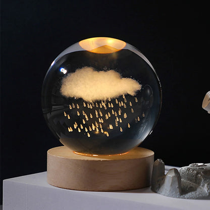 Galaxy Crystal Ball Night Light LED Glass Sphere