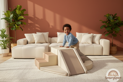 African American Toddler Terracotta Living Room