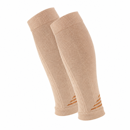 Beige calf sleeves with decorative background removed
