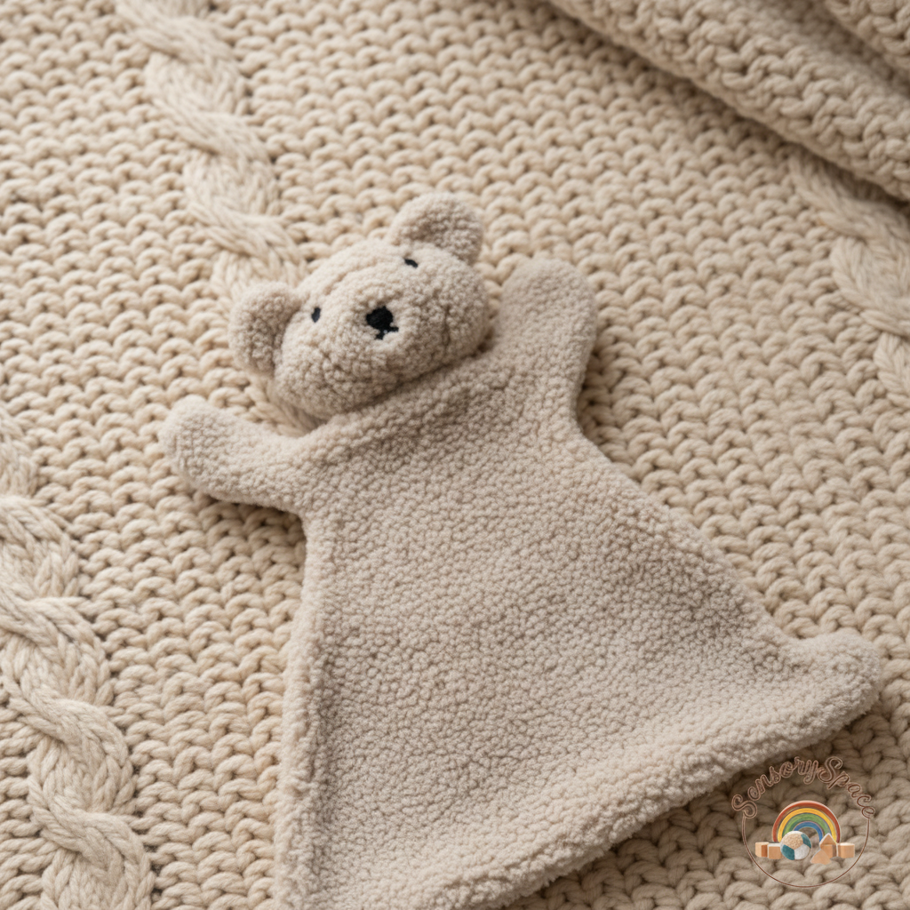 Beige doll on knit