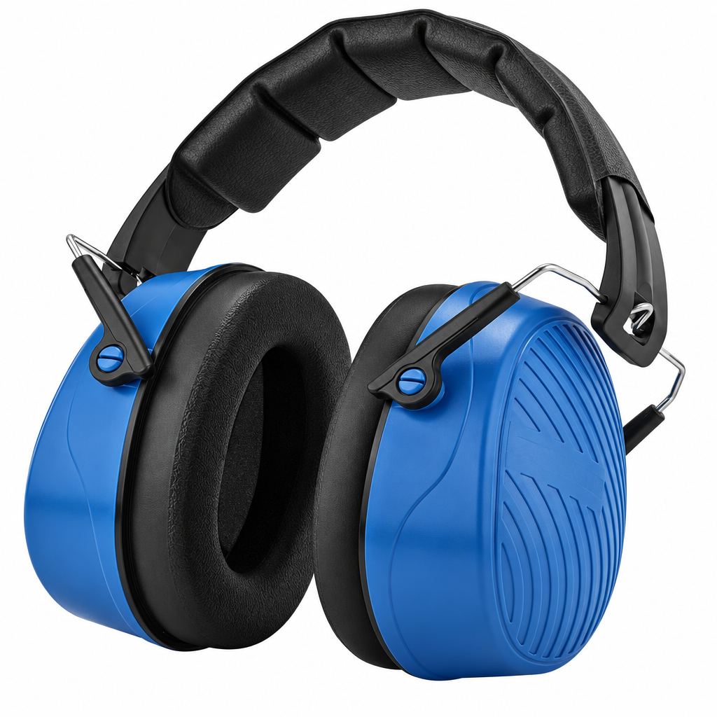 Blue earmuffs, product only