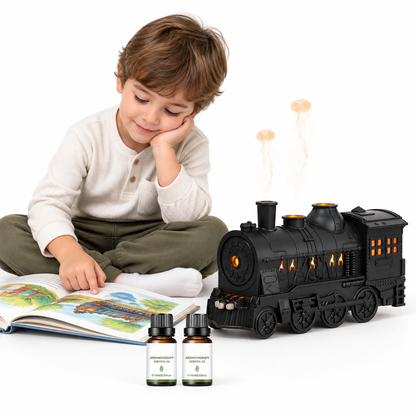 Child reading beside the diffuser