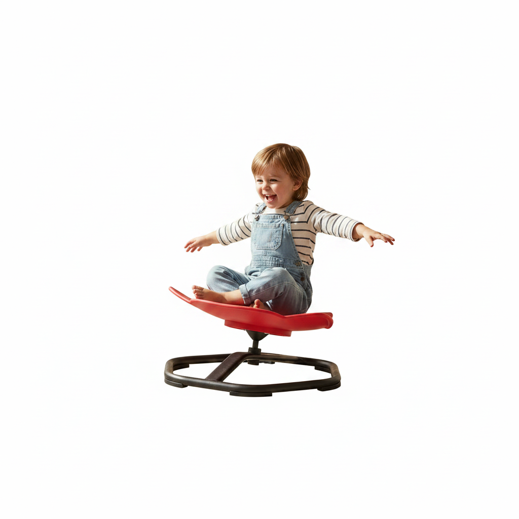 Child sitting and playing - white bg