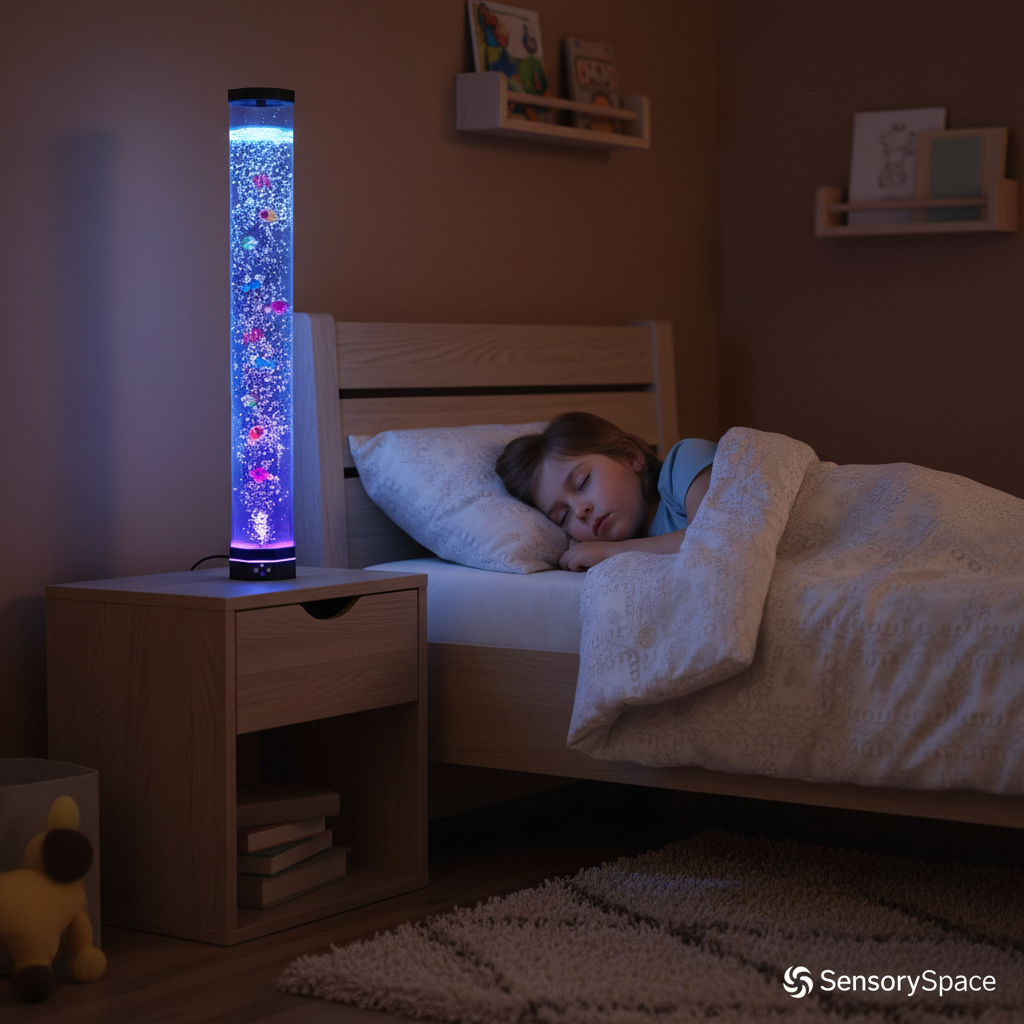 Child Sleeping with Lamp