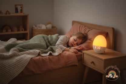 Child sleeping with wake-up light