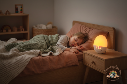 Child sleeping with wake-up light