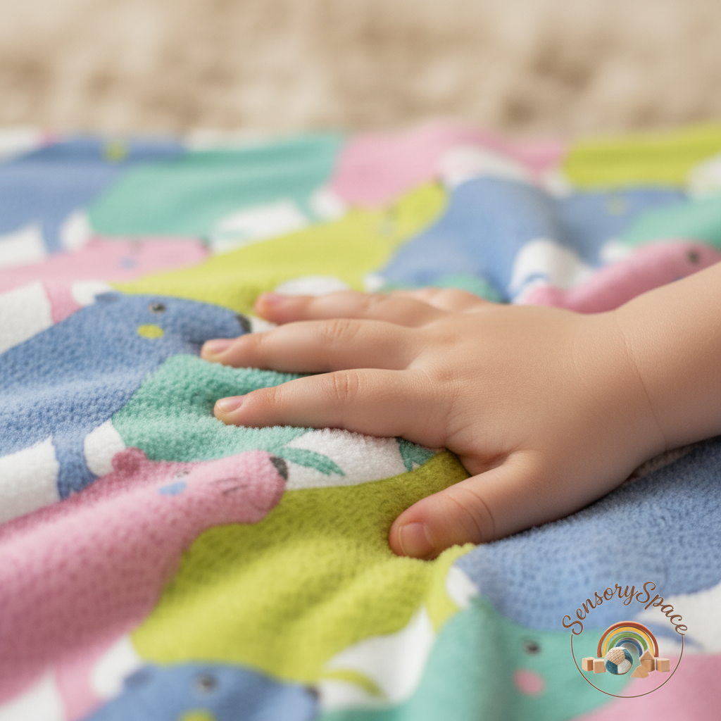 Colorful Capybara Sensory Blanket – Image 5 (Close-up)