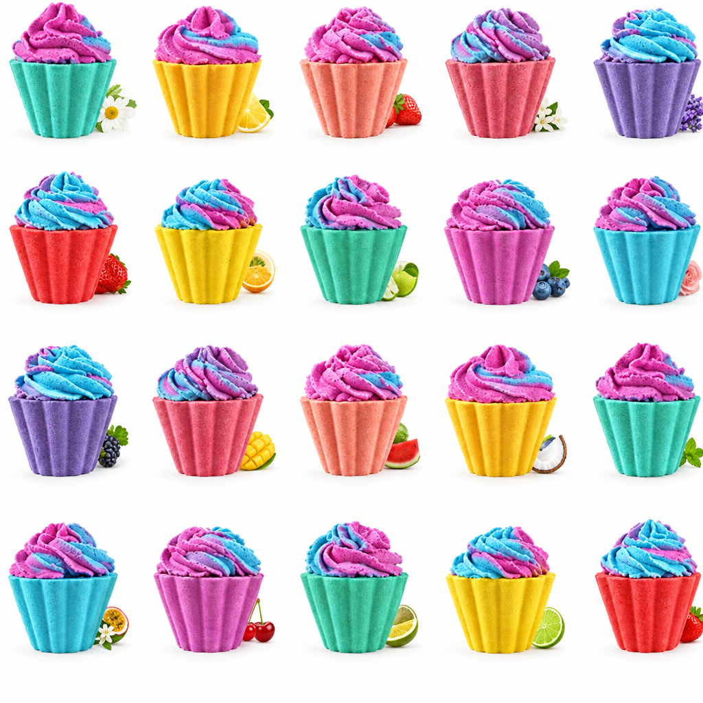 Cupcake bath bomb grid without text