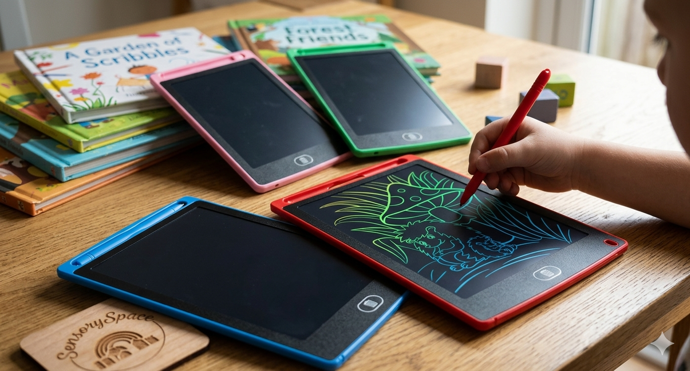 Keep Kids Busy & Screen-Free with the Reusable Color LCD Doodle Board