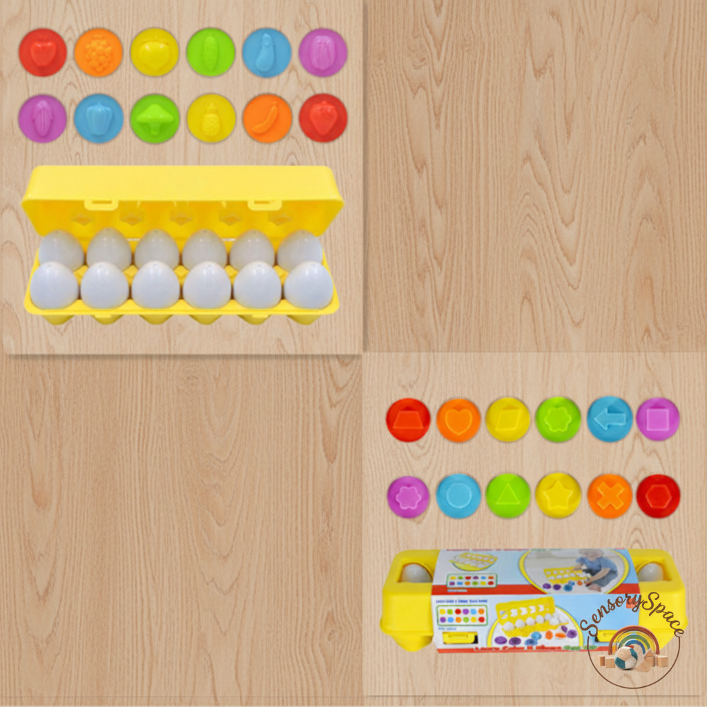 Egg matching toy - square format
