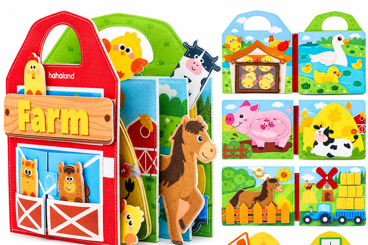 Farm activity book on clean white background