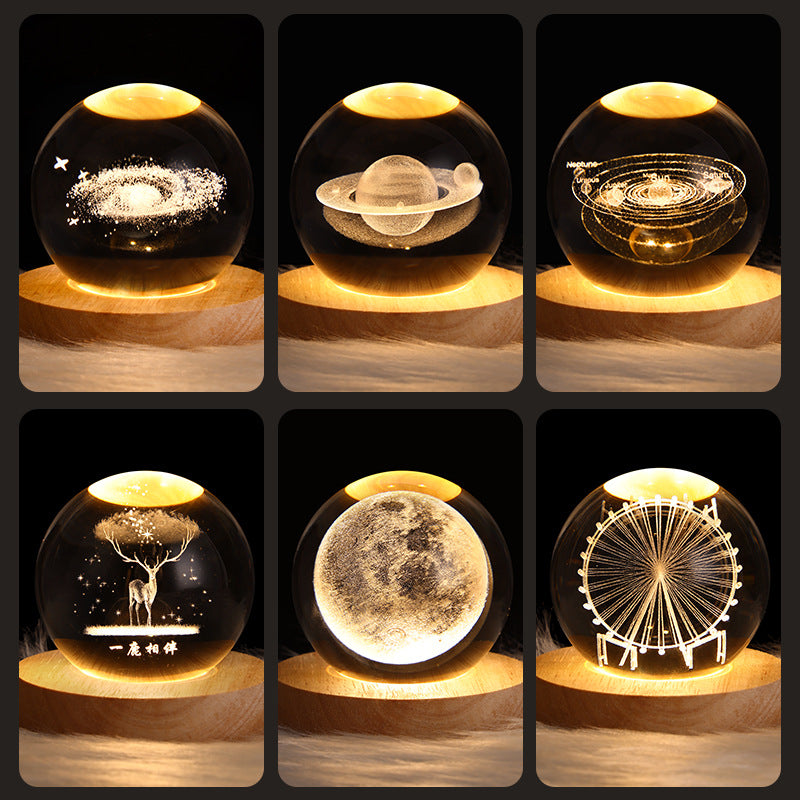 Create Calm Environments with LED Night Light Galaxy Crystal Ball