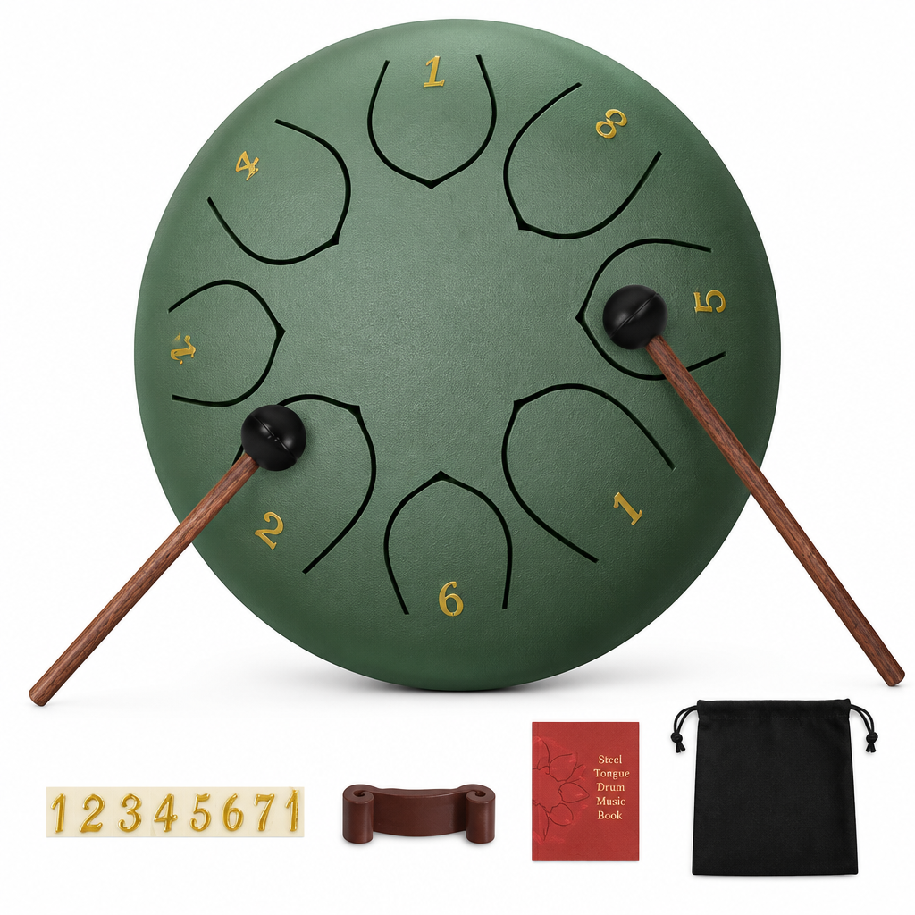 Green drum and accessories