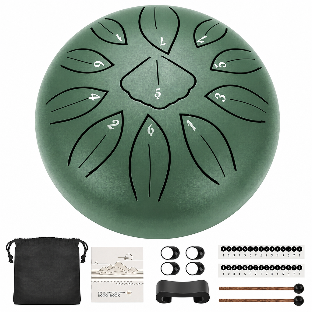 Green drum kit cleaned up