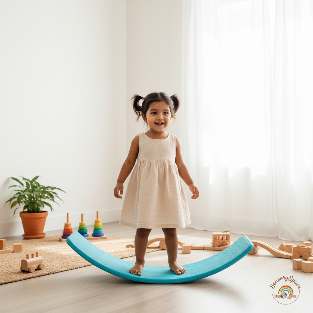 Lifestyle 1 - Indian girl on balance board with logo
