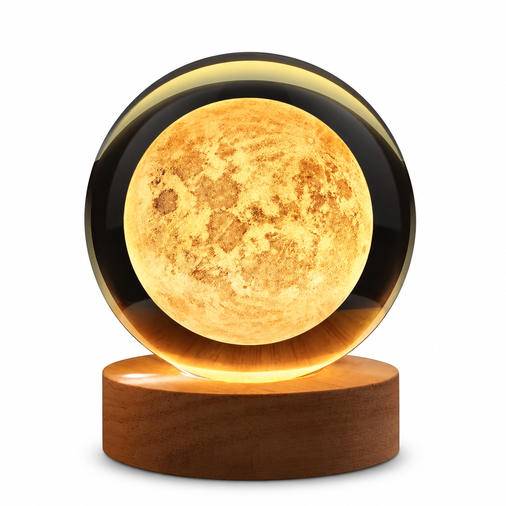 Moon globe lamp on a white background