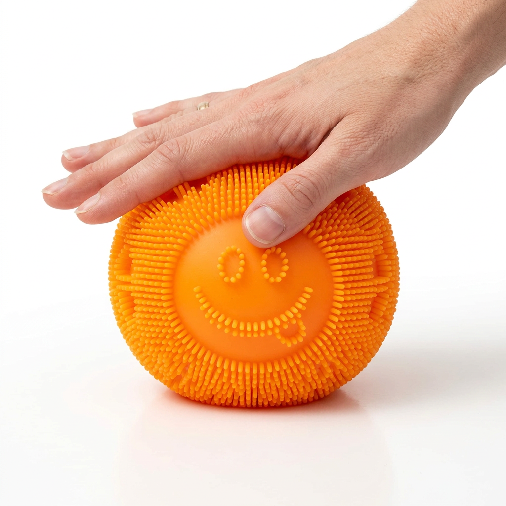 Orange ball palm-press