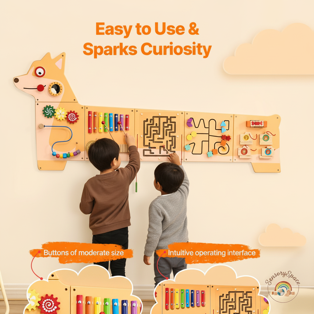 Puppy Busy Board - Image 7 with Asian & Indian Kids + Logo