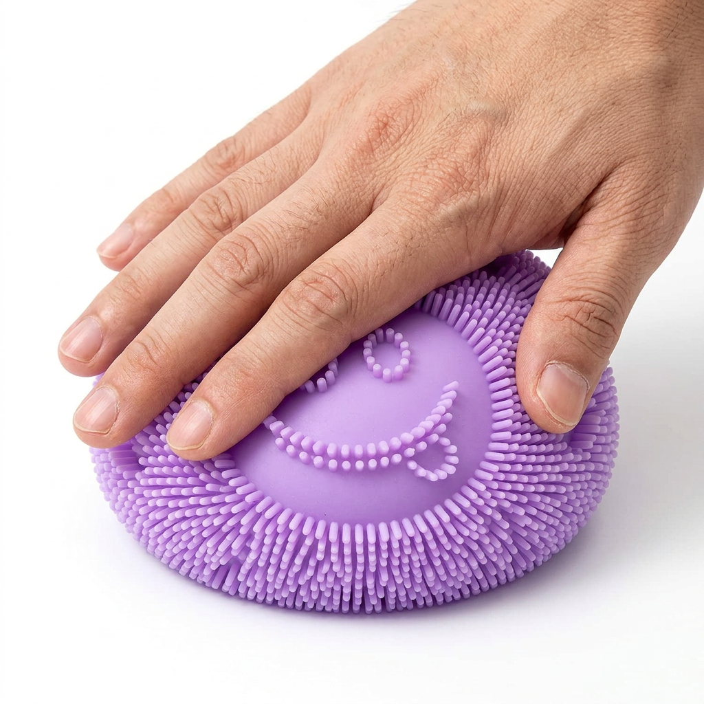 Purple ball palm-press