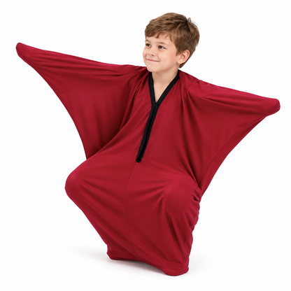 Red body sock, shallow squat