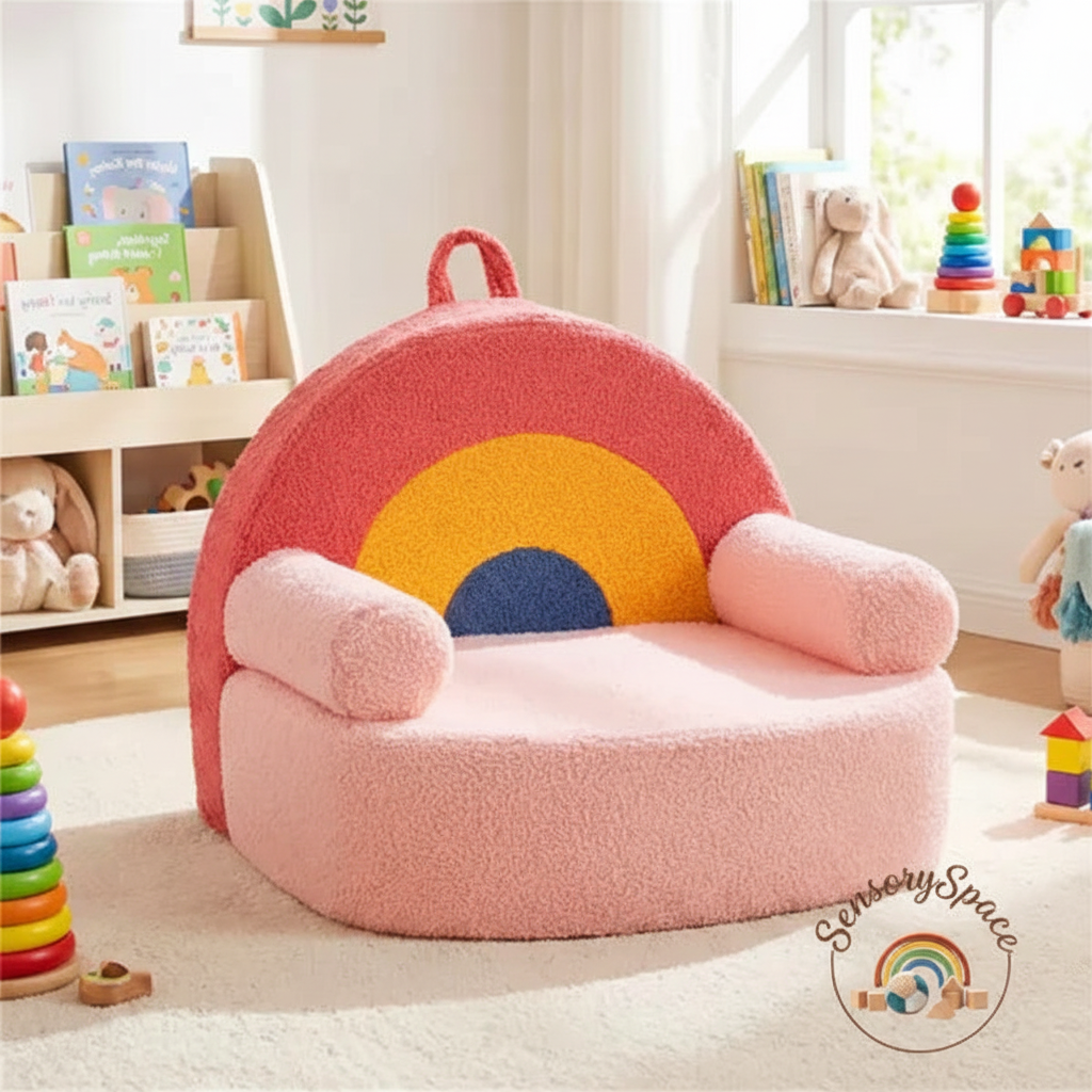 Red Kids Sofa - Image 6 with logo