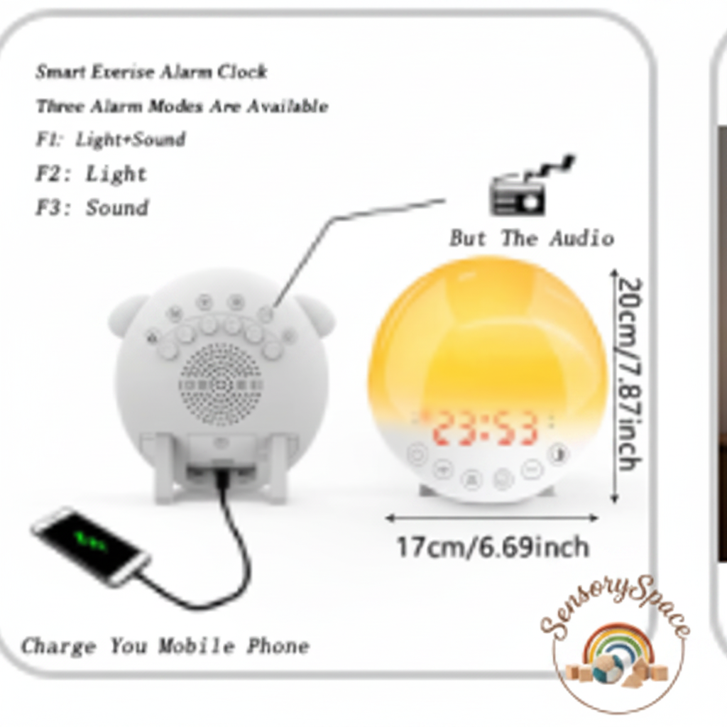 Sheep clock specs with SensorySpace logo