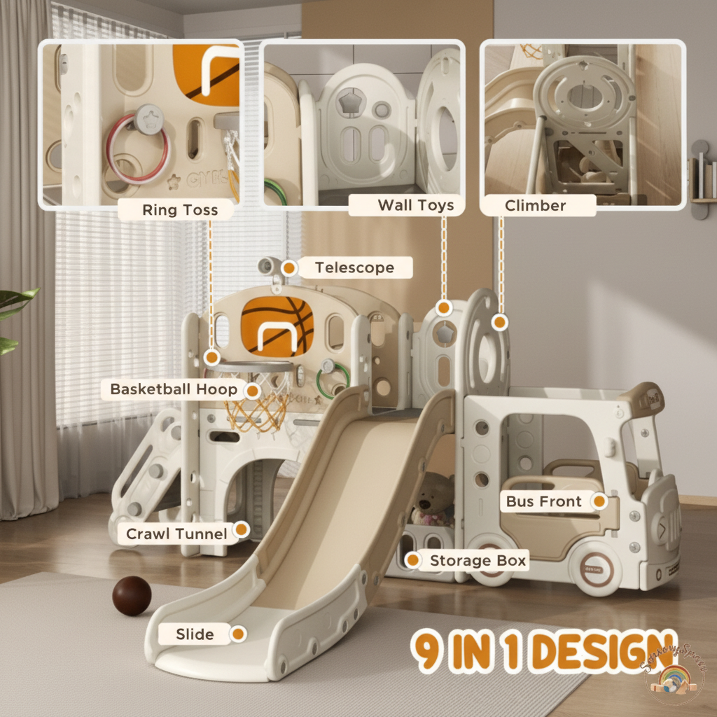 Slide For Kids – Beige + Logo 4