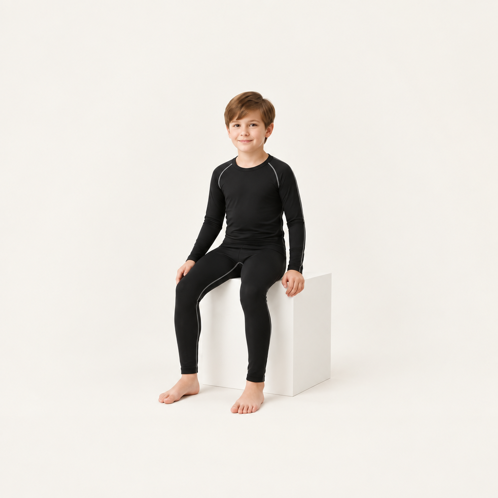 Square image with extra space around the person and product