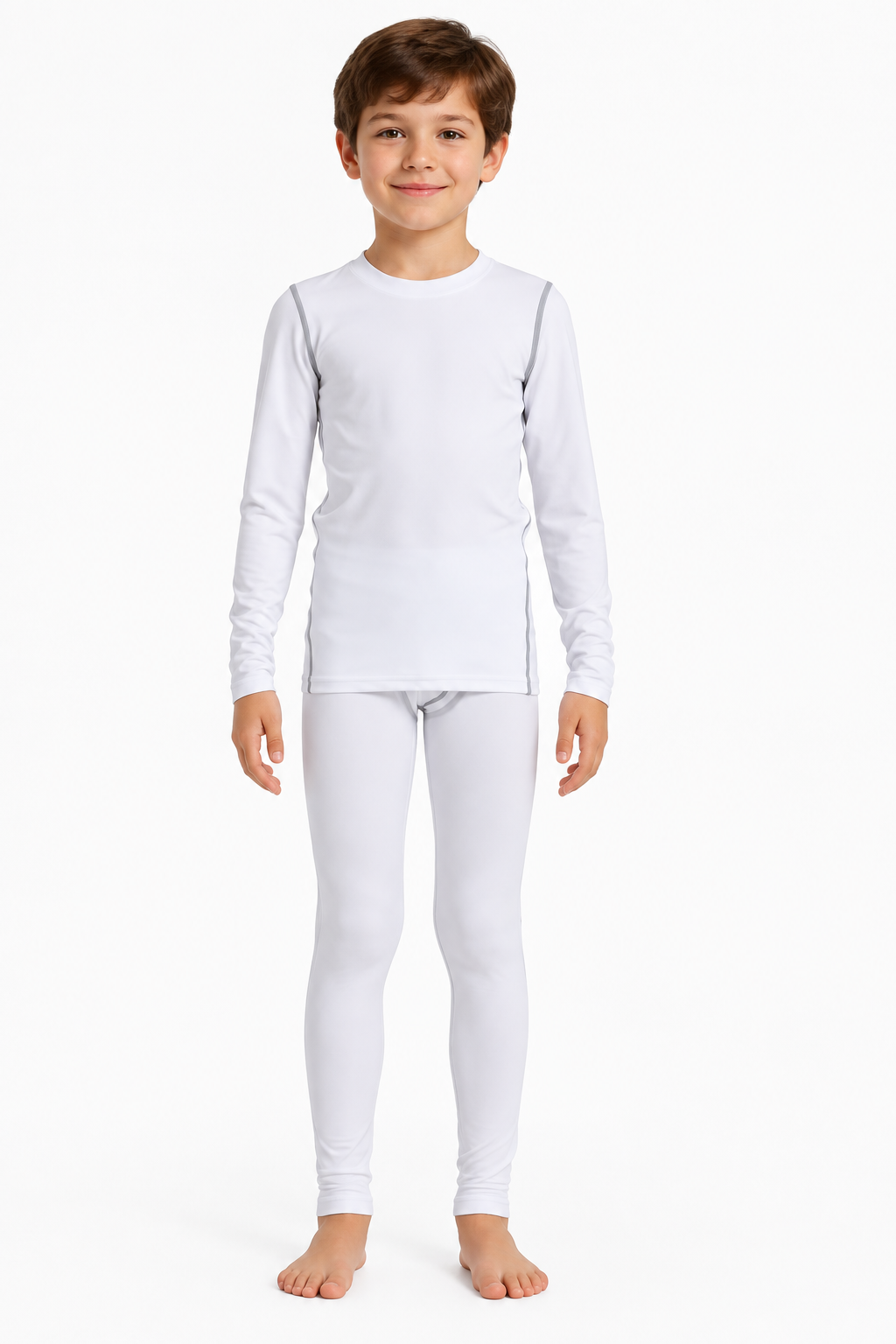 White set, front view with a slight smile