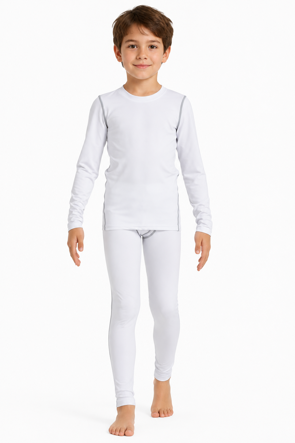 White set, natural standing pose