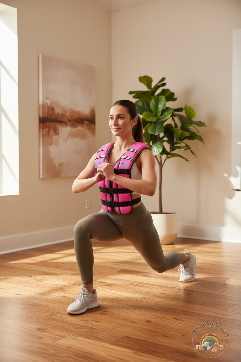 Woman Lunges at Home