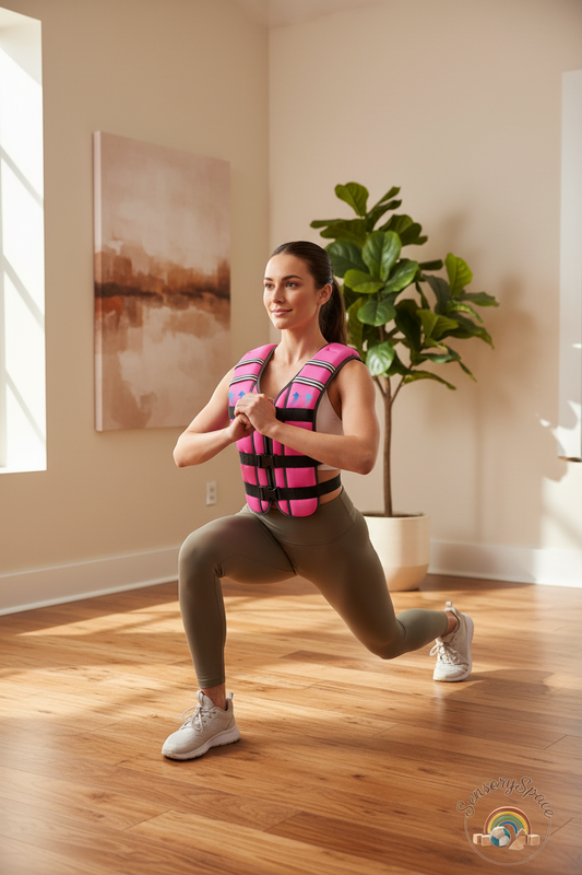 Woman Lunges at Home